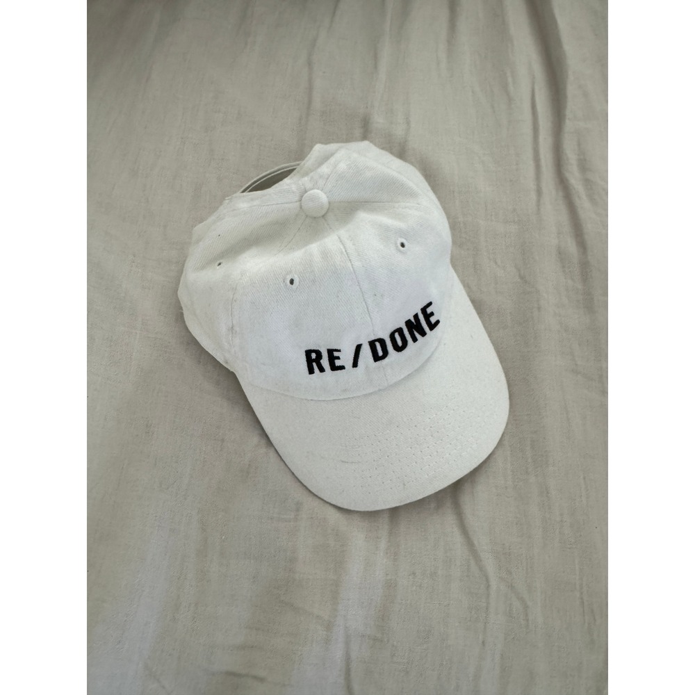 RE/DONE White Baseball Cap Embroidered Logo Adjustable Hat *Flaw*